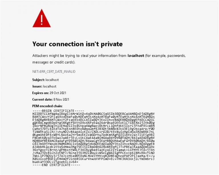 NET::ERR_CERT_DATE_INVALID | Joe Blogs